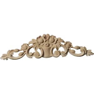 5/8 in. x 12 in. x 3-1/4 in. Unfinished Wood Alder Small Bradford Flower Basket Center with Scrolls
