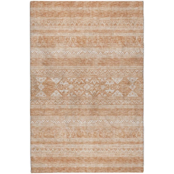 Dream Shag Premium Machine Washable Abstract ADS714 Copper 5 ft. x 7 ft. 6 in. Area Rug