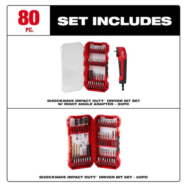 SHOCKWAVE Impact Duty Alloy Steel Screw Driver Drill Bit Set (50-Piece)