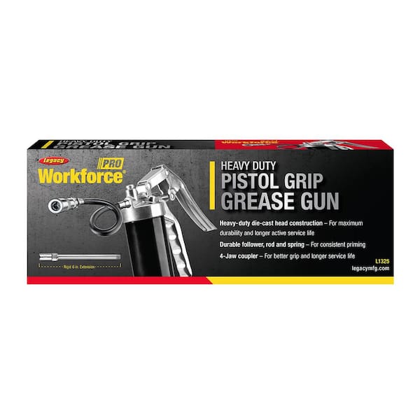 Workforce Heavy-Duty Pistol Grip Grease Gun with 12 in. Flex