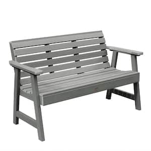 Weatherly 5 ft. 2-Person Coastal Teak Recycled Plastic Outdoor Garden Bench