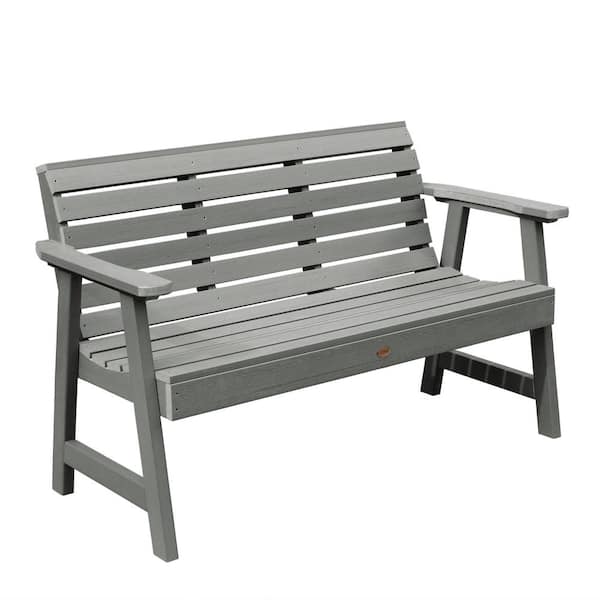 Highwood Weatherly 5 ft. 2-Person Coastal Teak Recycled Plastic Outdoor Garden Bench