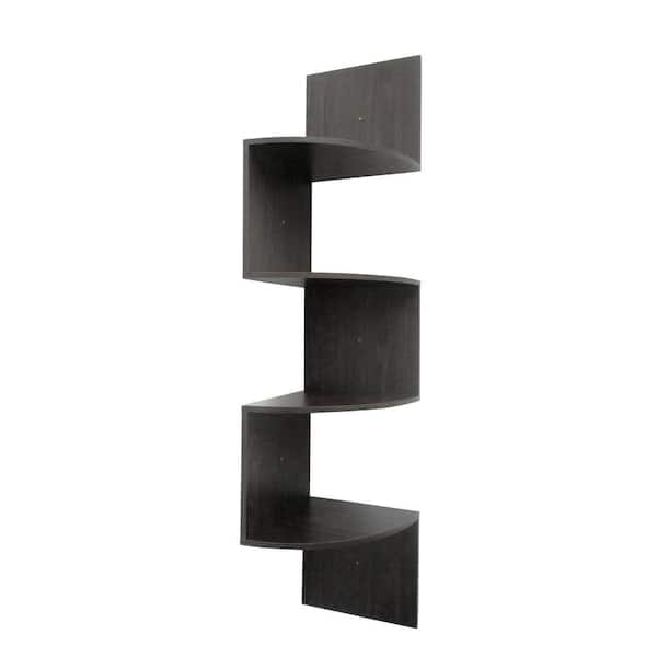 4D Concepts 11.8 in. x 53.13 in. Hanging Chocolate Wood Corner Wall Storage