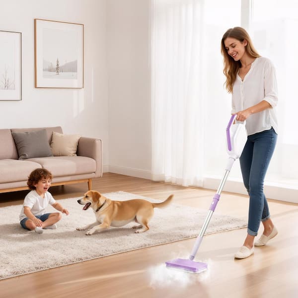 amzchef Corded Steam Mop, Multi-Functional Removable Handheld