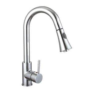 9.06 in. Single-Handle Pull-Down Sprayer Kitchen Faucet in Chrome