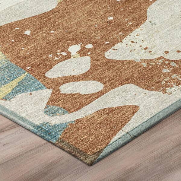 Chantille Machine Washable Indoor/Outdoor Abstract ACN3058 Rust 9 ft. x 12 ft. Area Rug
