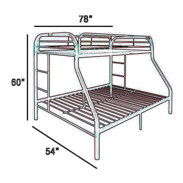 nixnut Bunk Short 98サイズ URTR Silver Twin Over Twin Metal Bunk Bed, Twin Size Bunk