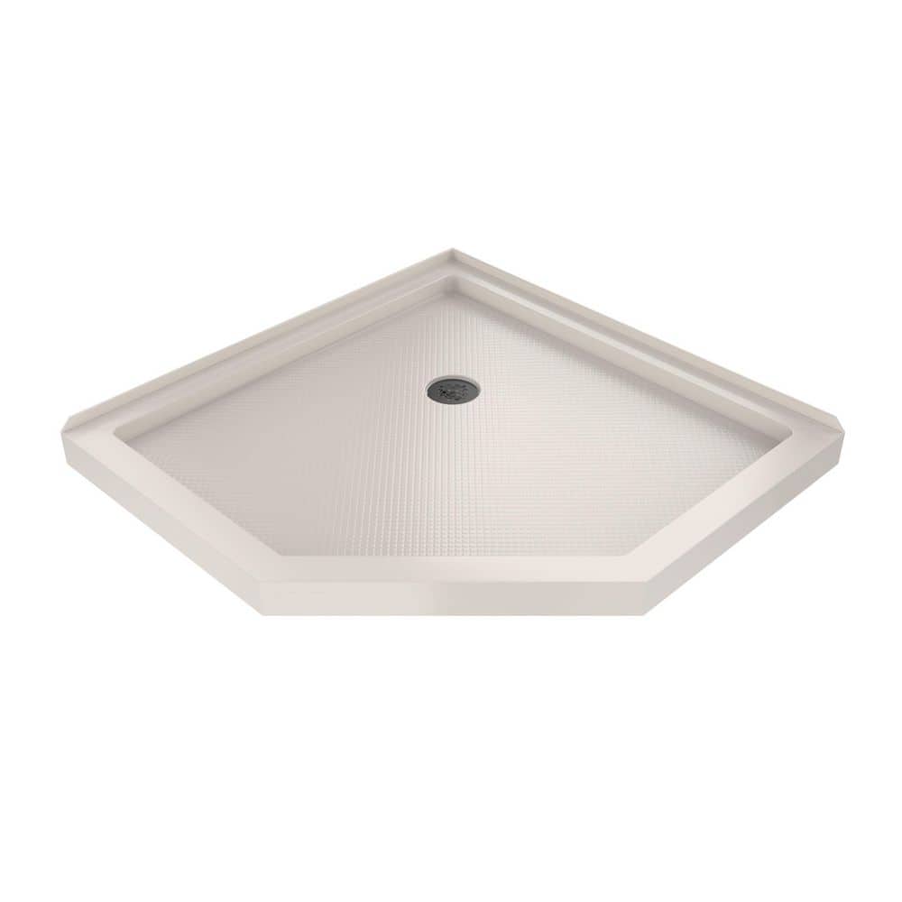 SlimLine 36 in. L x 36 in. W Corner Neo Angle Biscuit Shower Pan Base with 2 in. Round Corner Drain in Matte Black price history on PriceWatchPro
