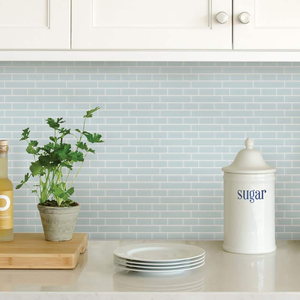 10.5'' W x 10.5'' L PVC Peel and Stick Subway Tile