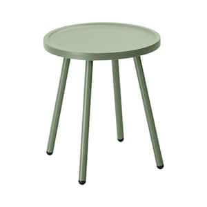 Green 16 in. L x 16 in. W x 18 in. H Resin Round Patio Side Table