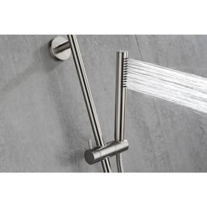 1-Spray Wall Mounted Handheld Shower Head GPM in Brushed Nickel with Slide Bar