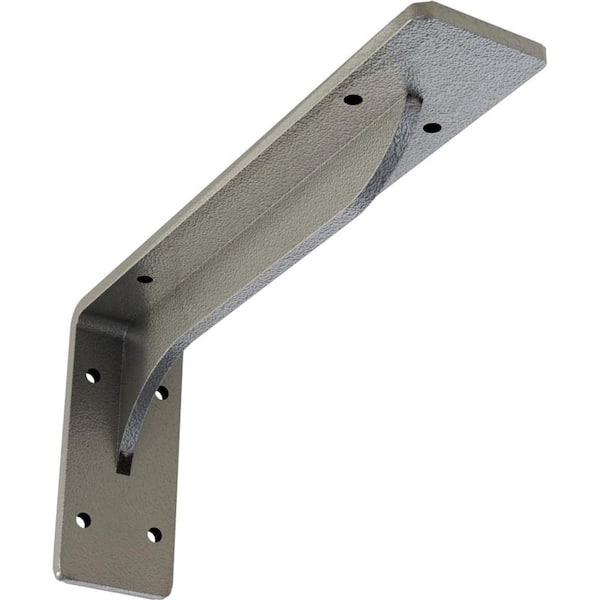 Ekena Millwork 2 in. x 4 3/4 in. x 10 in. Hammered Silver Embrey Steel Bracket