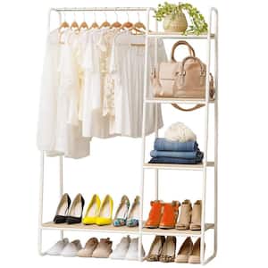White Metal Garment Clothes Rack 40 in. W x 60 in. H
