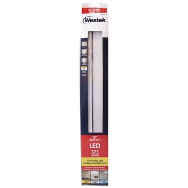 12" White Plastic LED Undercabinet Light with Pivot Head