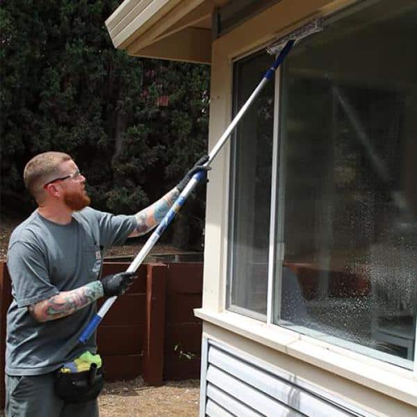 Adjustable 8 ft Silver and Blue Aluminum Extension Pole