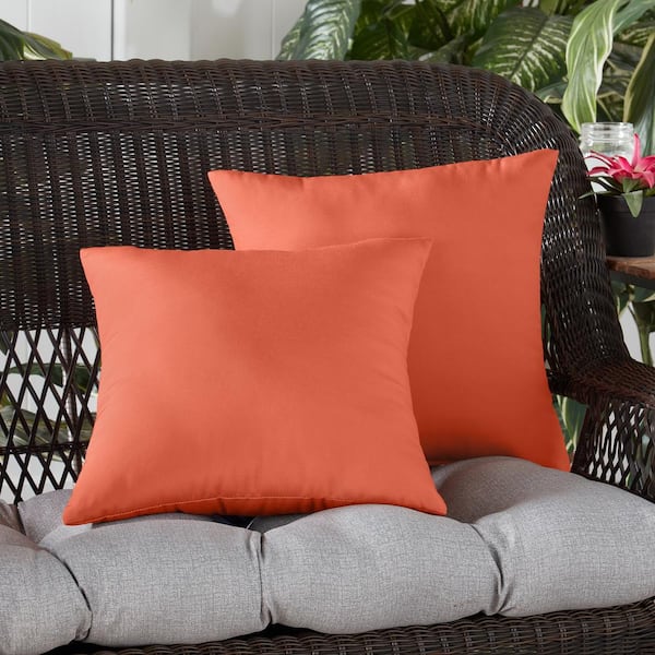 Greendale Home Fashions Rust Square Outdoor Throw Pillow (2-Pack