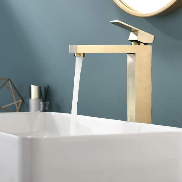 Matrix Decor Single Handle Single store Hole Bathroom Faucet in Brushed Gold +FreeShip