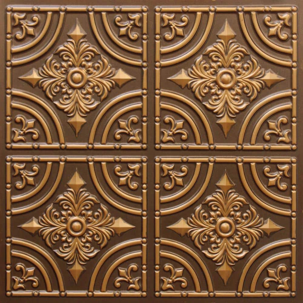 Falkirk Perth Antique Gold 2 ft. x 2 ft. Decorative Rustic Glue Up Ceiling Tile (40 sq. ft./case) price history on PriceWatchPro