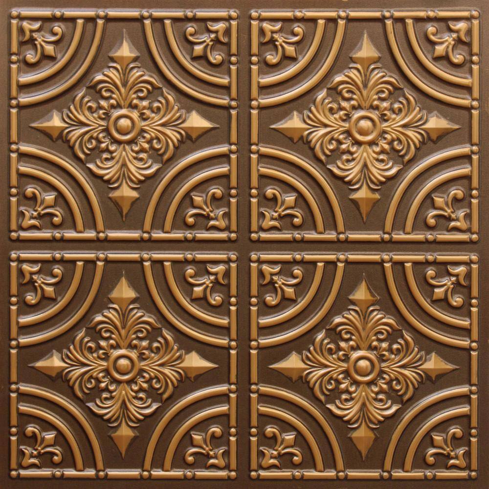 Falkirk Perth Antique Gold 2 ft. x 2 ft. Decorative Rustic Glue Up Ceiling Tile (100 sq. ft./case) price history on PriceWatchPro