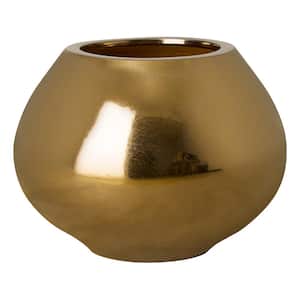17 in. Batto Zen Gold Ceramic Vase