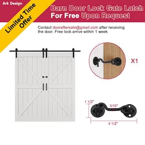 60 in. x 84 in.（Two 30 in. Slabs）White Primed K-Shape MDF Sliding Barn Door with Hardware Kit and Soft Close