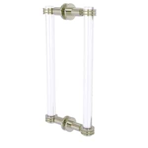 Clearview Collection 12 in. Back to Back Shower Door Pull with Dotted Accents in Polished Nickel