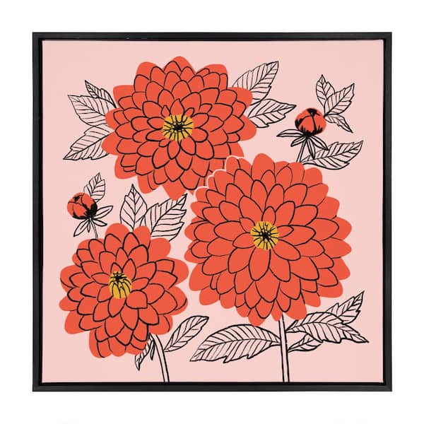 Kate and Laurel Sylvie Transitional Framed Canvas Wall Art 24 in. x 24 in.