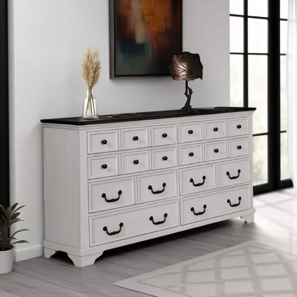 white dresser black knobs 6-Drawer Modern Wooden with Spray-Painted Surface and Inverted Trapezoid Legs 31.5''L x 15.7''W x 47.4''H in the Dressers department at Chest of Drawers with Metal Knobs Silhouette Dresser with Soft-Closing Drawers