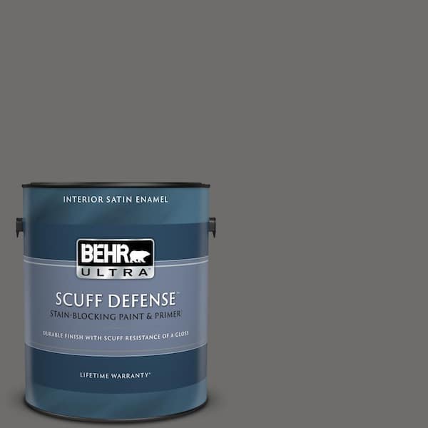 BEHR ULTRA 1 gal. #780F-6 Dark Granite Extra Durable Satin Enamel Interior Paint & Primer