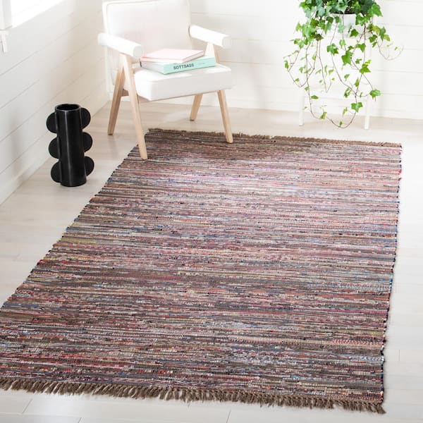 Rag Rug Rust/Multi Doormat 3 ft. x 4 ft. Striped Area Rug