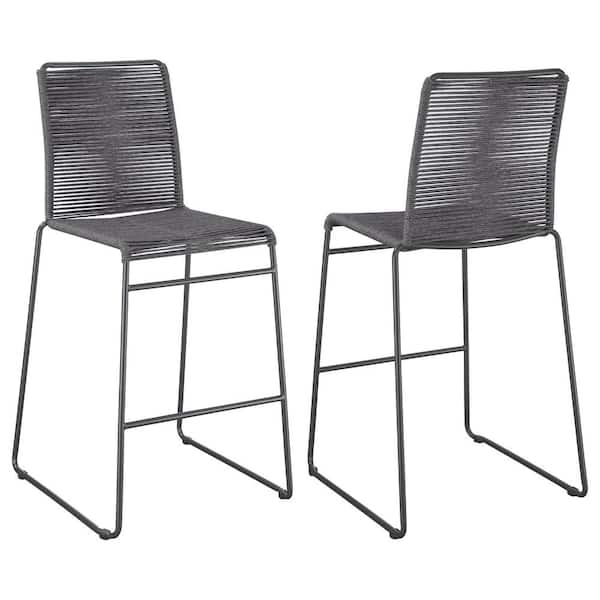 Coaster Jerome 29.5 in. Seat Charcoal and Gunmetal Metal Frame Bar Stool (Set of 2)