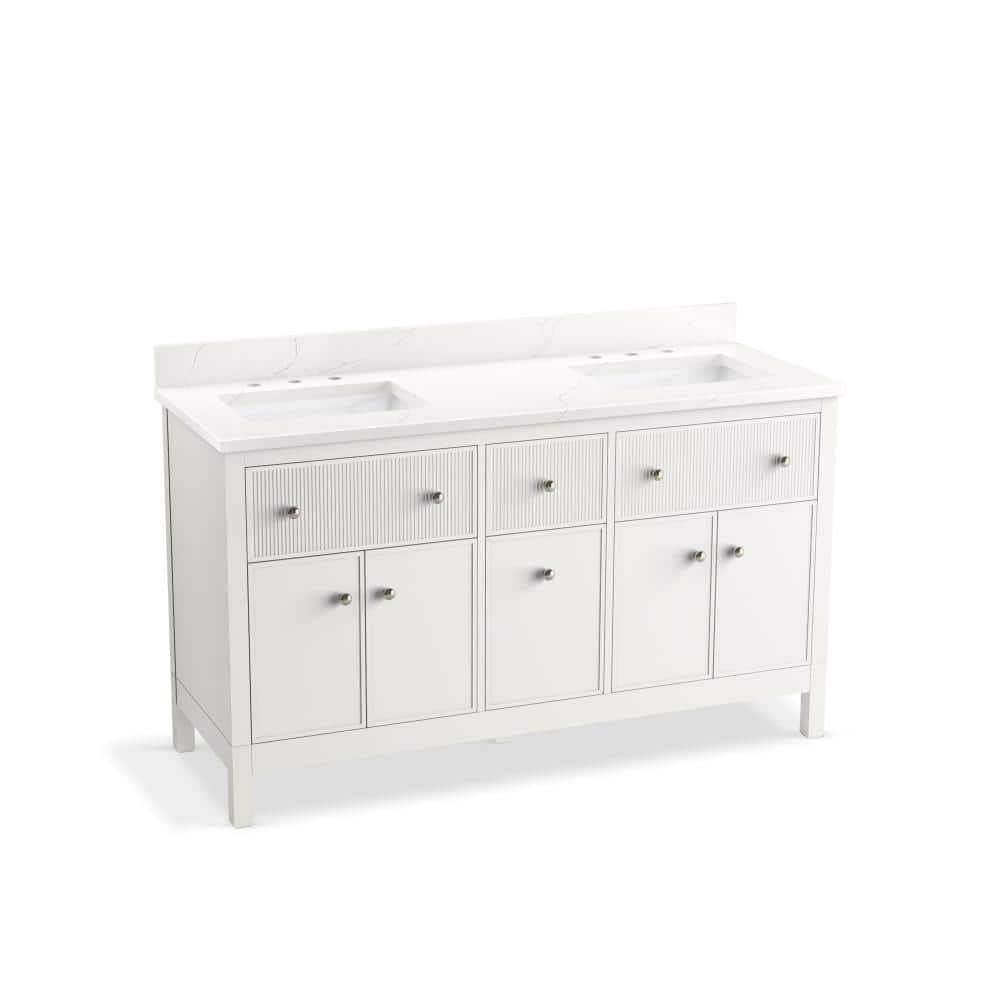 KOHLER Malin By Studio McGee 60 in. Bathroom Vanity Cabinet in White ...