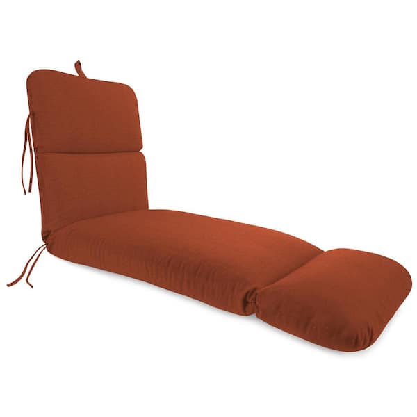 Jordan Manufacturing 74 in. x 22 in. McHusk Brick Red Solid Rectangular Knife Edge Outdoor Chaise Lounge Cushion with Ties and Hanger Loop