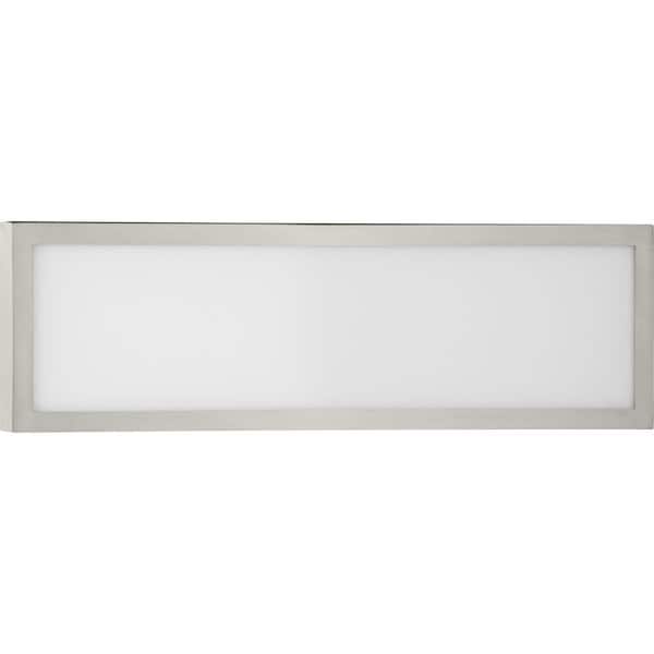 Progress Lighting Everlume Collection 1-Light Brushed Nickel Frosted Glass LED Modern Bath Vanity Linear Panel Light