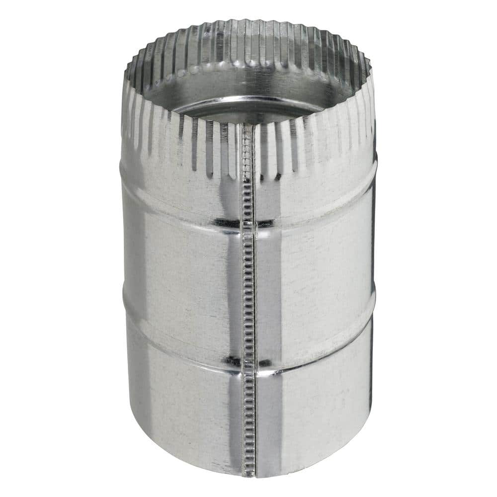 4 in. Airtight Aluminum Round-to-Crimped Oval Adapter Duct Connector