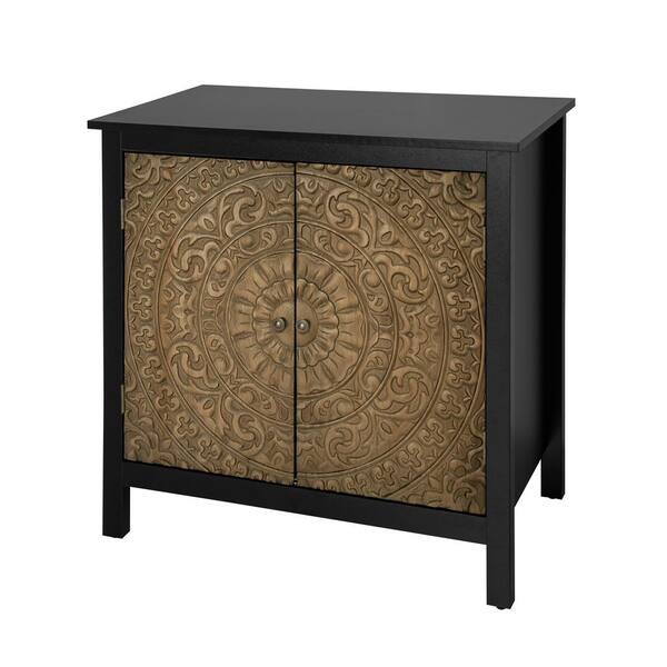 34 in. W x 15.5 in. D x 31.9 in. H in Blue MDF Assemble Upper Pantry Kitchen Cabinet Wood Veneer and Metal Leg Frame