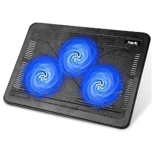 15.6"-17" Laptop Cooler Cooling Pad - Slim Portable USB Powered (3 Fans), Black/Blue