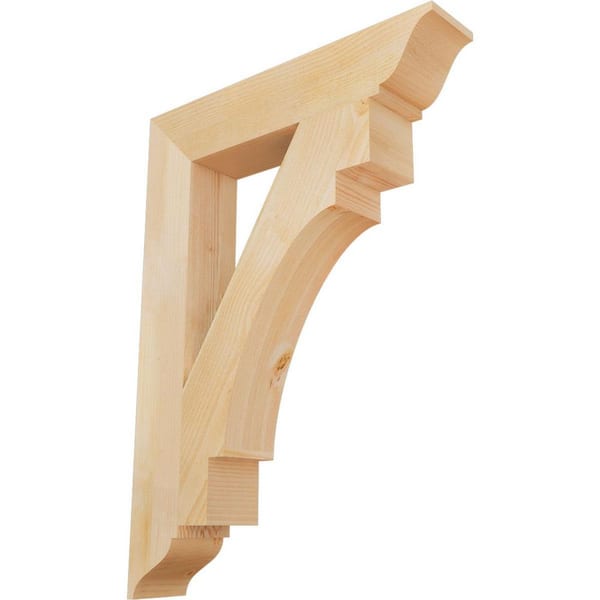Ekena Millwork 6 in. x 44 in. x 32 in. Douglas Fir Merced Traditional Rough Sawn Bracket
