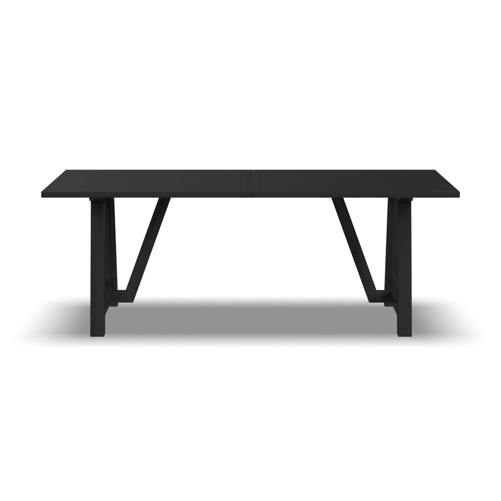 Black Reclaimed Wood Rectangular Dining Table, Seats Eight