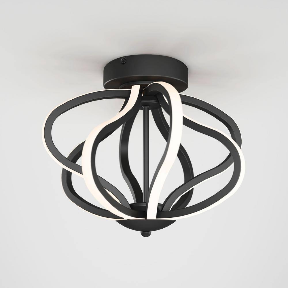 Meridian Modern Black LED Flush Mount Ceiling Light