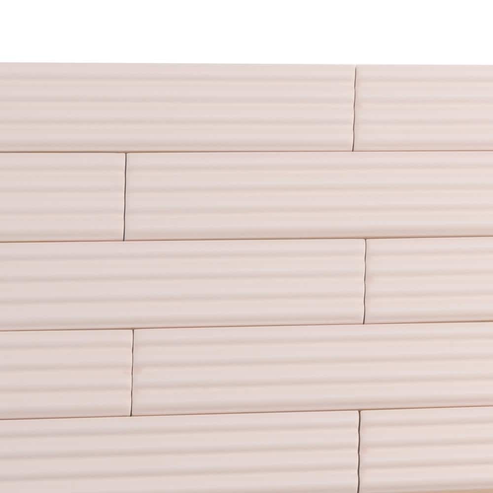 Matte Pink Ceramic Subway Tile Trim 1.97'' x 7.87''