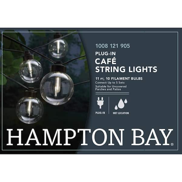 Hampton Bay 16 ft. Battery Powered 50 Bulb Copper Wire Indoor/Outdoor Fairy  String Light NXT-1010 - The Home Depot