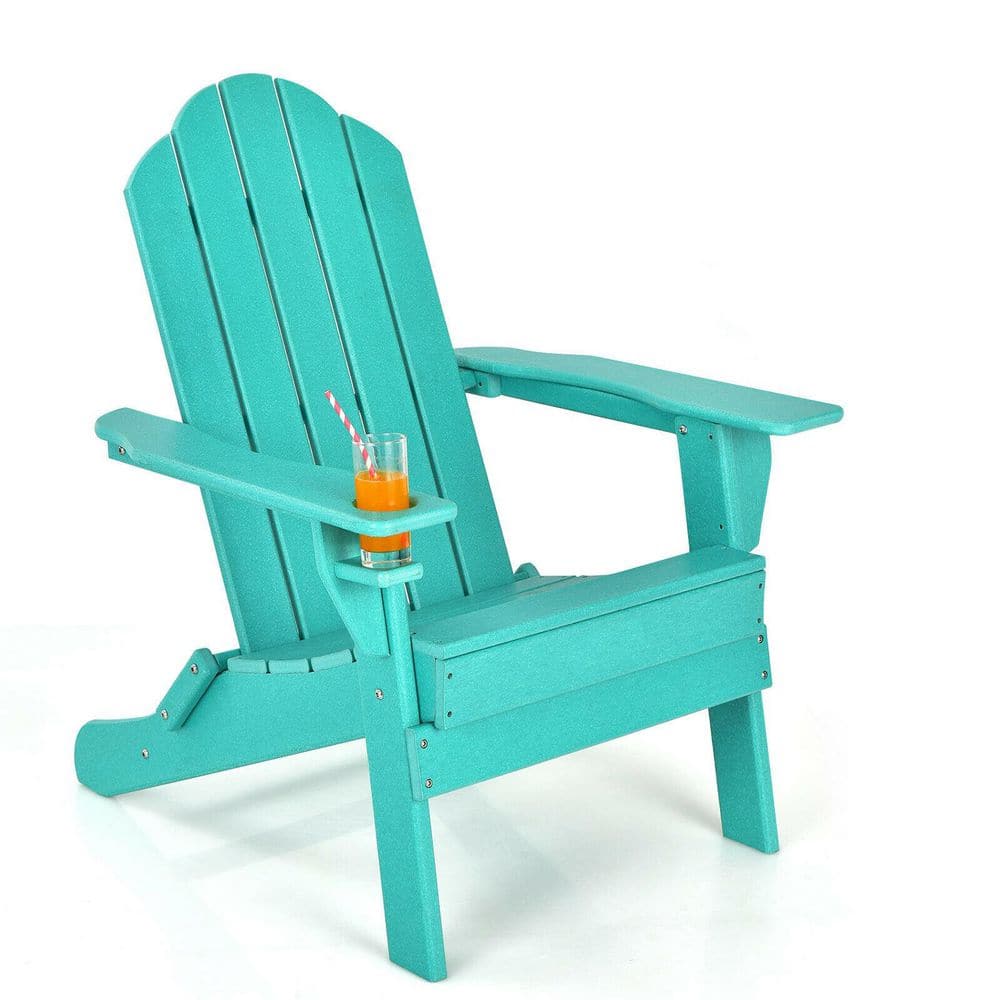 Turquoise Foldable Plastic Adirondack Chair with Built-in Cup Holder (1-Pack) price history on PriceWatchPro