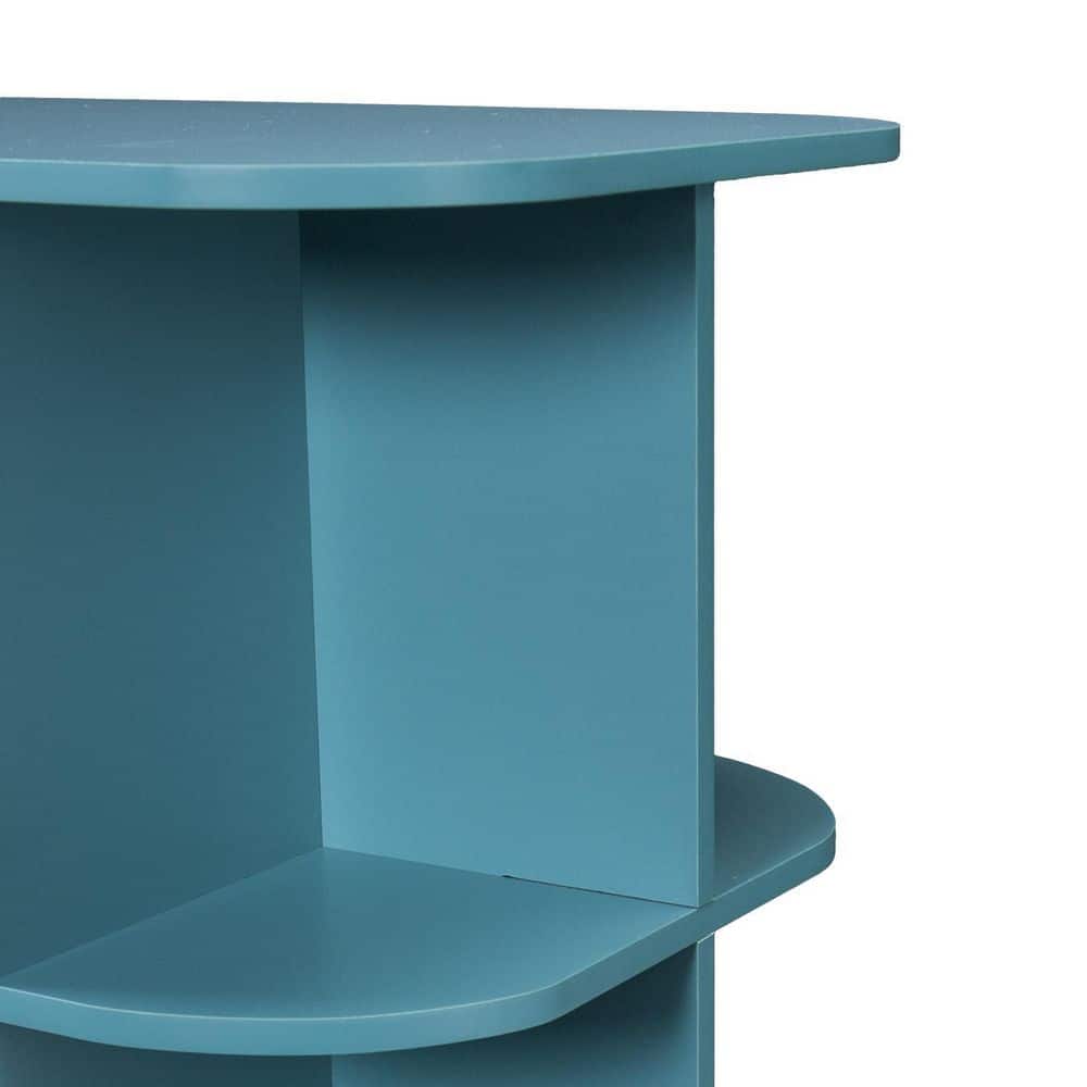 Turquoise Mobile Folding Sewing and Craft Table with Shelves