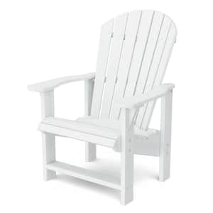 Heritage White Plastic Outdoor Upright Adirondack Chair