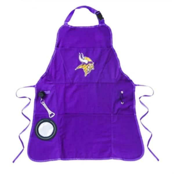 Team Sports America Minnesota Vikings NFL 24 in. x 31 in. Cotton Canvas 5-Pocket Grilling Apron with Bottle Holder