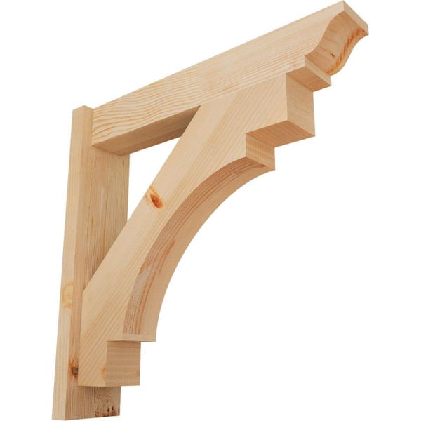 Ekena Millwork 6 in. x 26 in. x 26 in. Merced Traditional Smooth Douglas Fir Outlooker