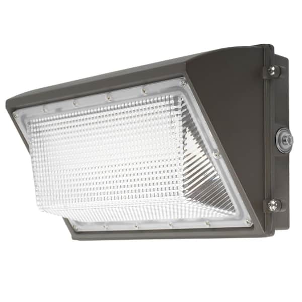 60-Watt Equivalent Integrated LED Dark Gray Dusk to Dawn Motion Sensing Outdoor Wall Pack Light 5000K