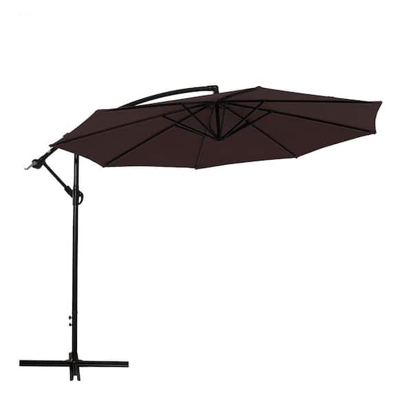 Unbranded 10 ft. Outdoor Table Cantilever Patio Polyester Umbrella in Coffee