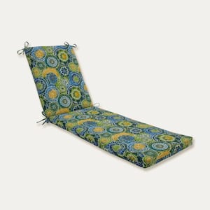 23 x 30 Outdoor Chaise Lounge Cushion in Blue/Green Omnia